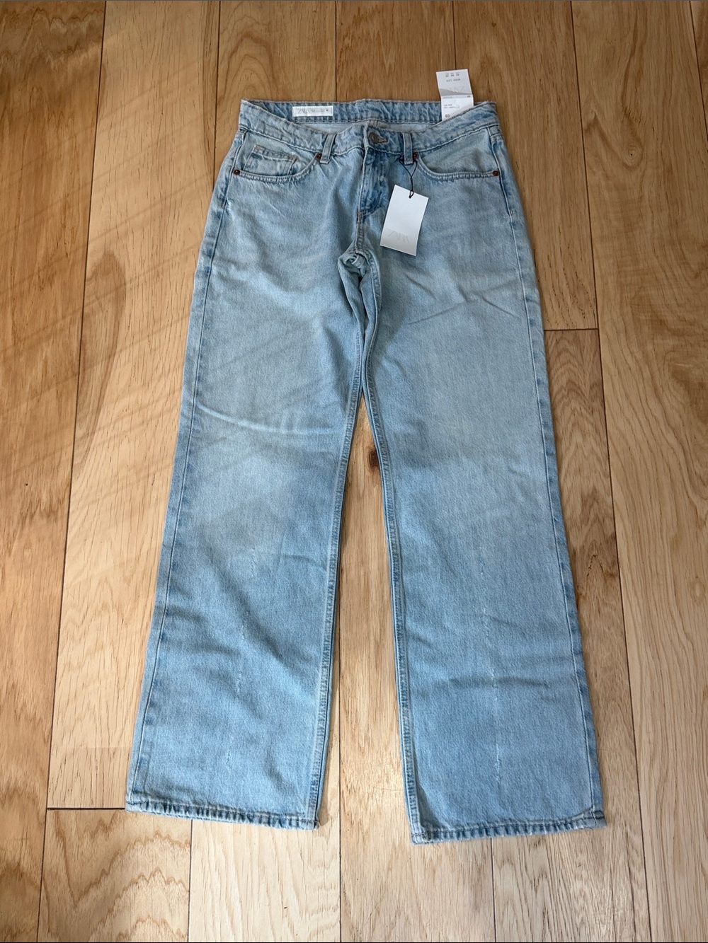 Zara Light Blue Wide-Leg Jeans